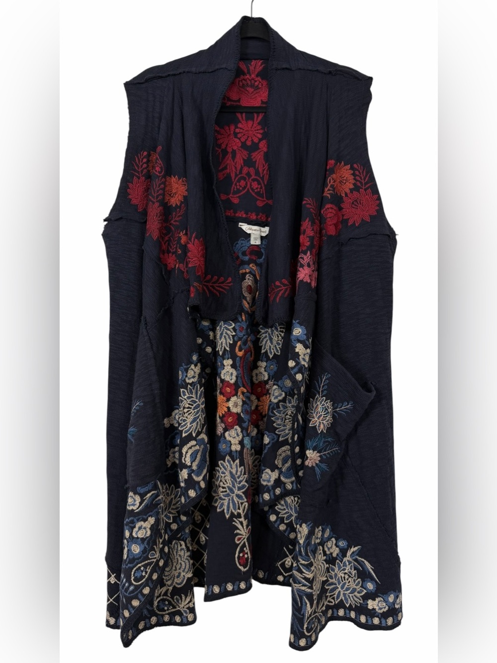 Coldwater Creek Embroidered Longline
Vest Sleeveless Duster Boho Size XL